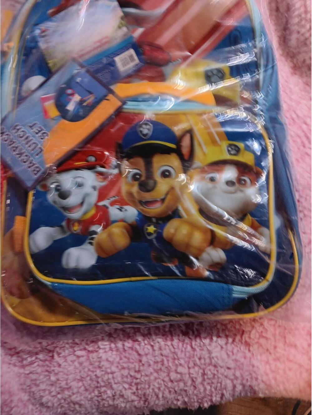 Paw Patrol Backpack Lunch Set Blue Red Yellow Kids School Bag